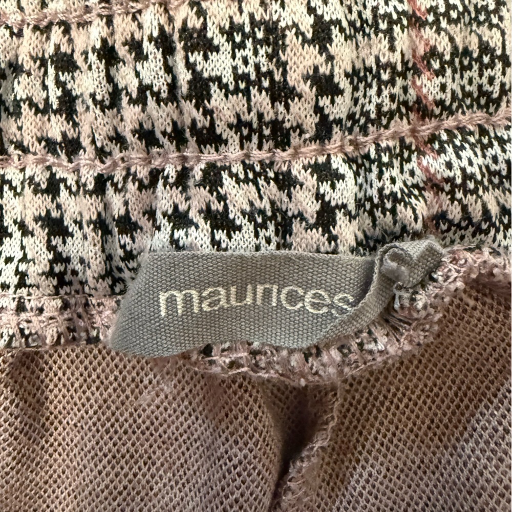 Maurices Women's Plaid Ankle Pants - Pink/Black and White - Picture 10 of 10